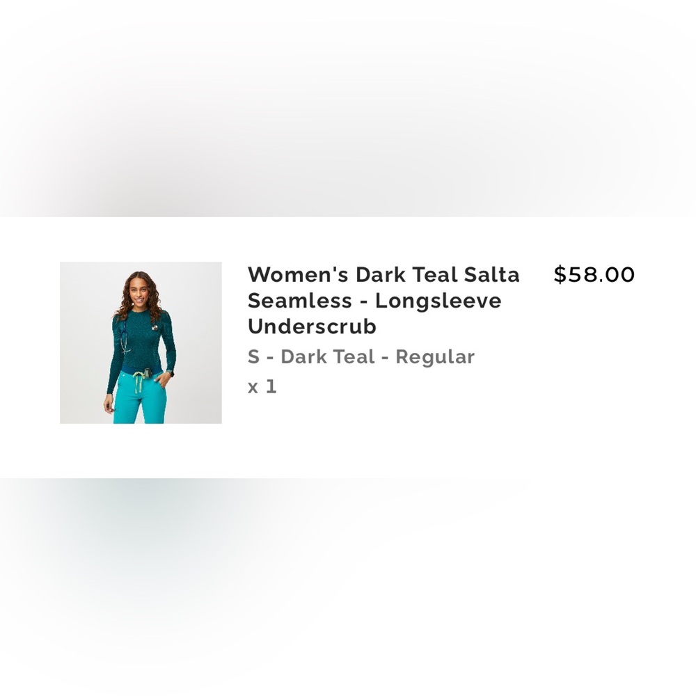 Figs Teal Seamless Longsleeve Top